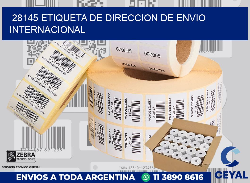 28145 Etiqueta de direccion de envio internacional