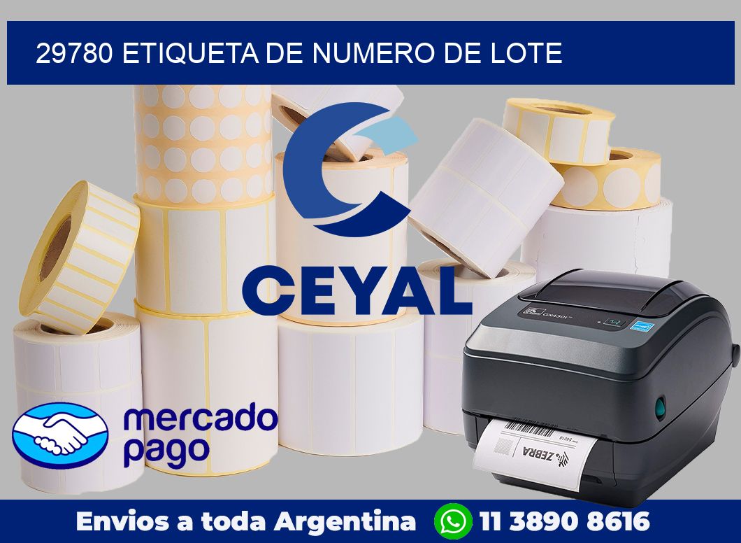 29780 Etiqueta de numero de lote