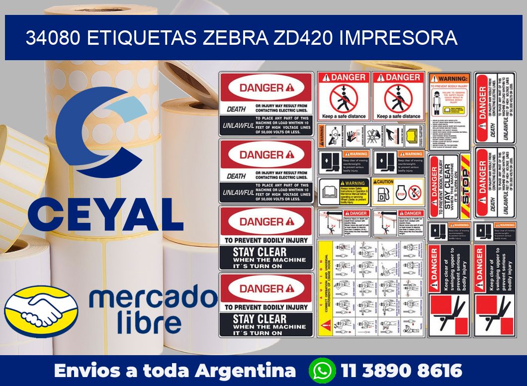 34080 etiquetas Zebra zd420 impresora