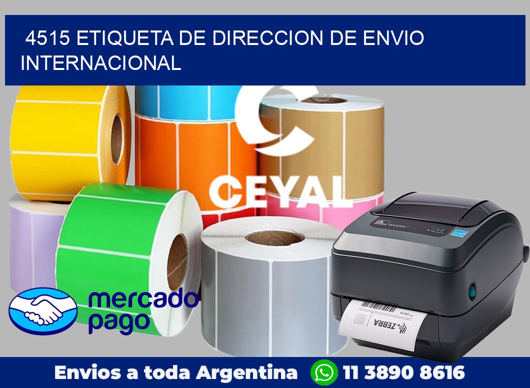 4515 Etiqueta de direccion de envio internacional