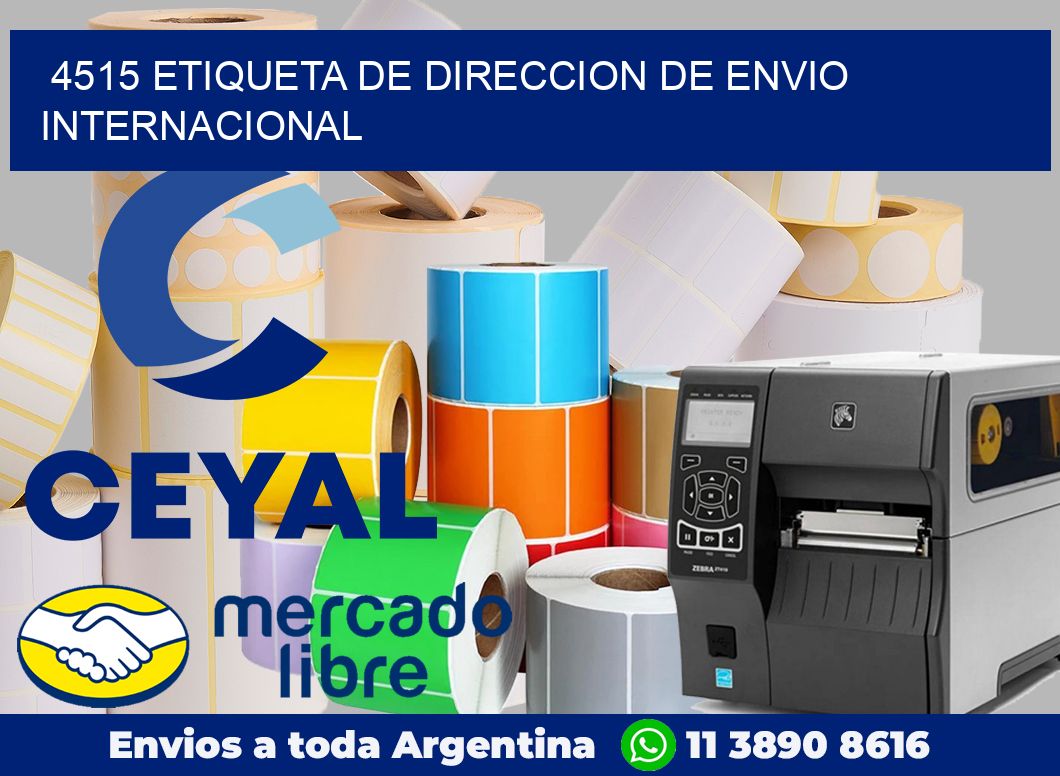 4515 Etiqueta de direccion de envio internacional