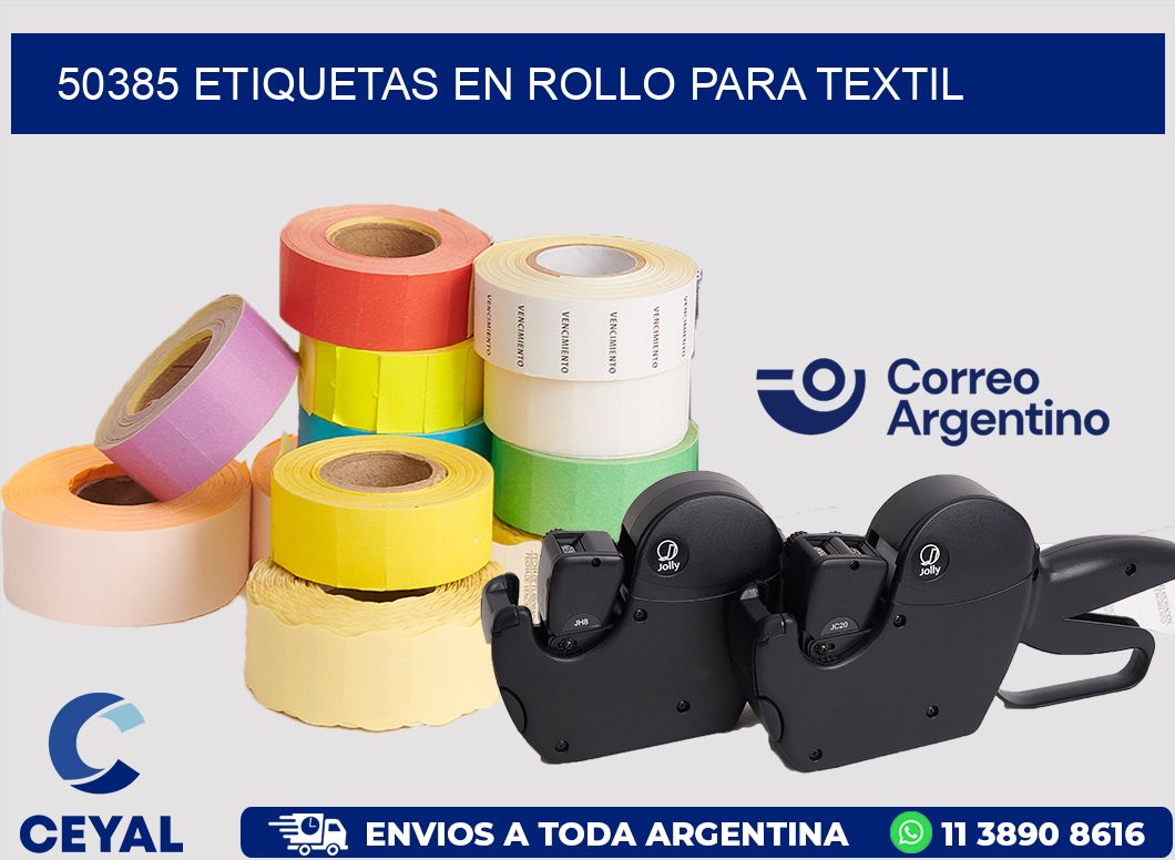 50385 etiquetas en rollo para textil
