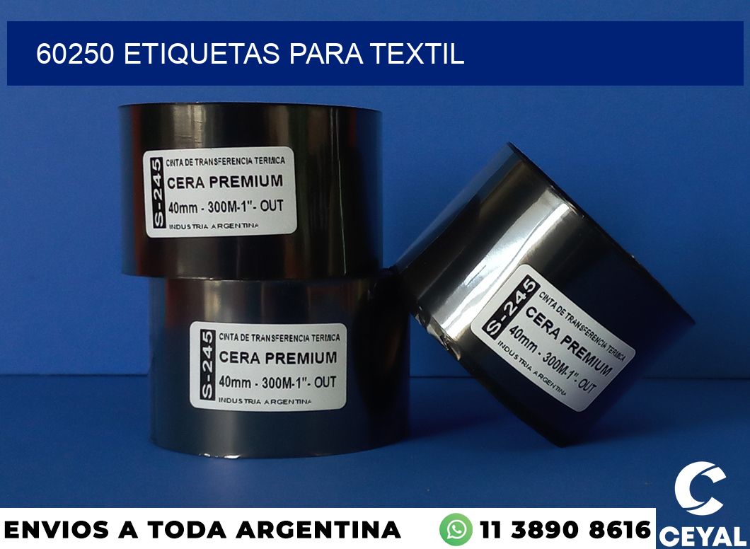 60250 etiquetas para textil
