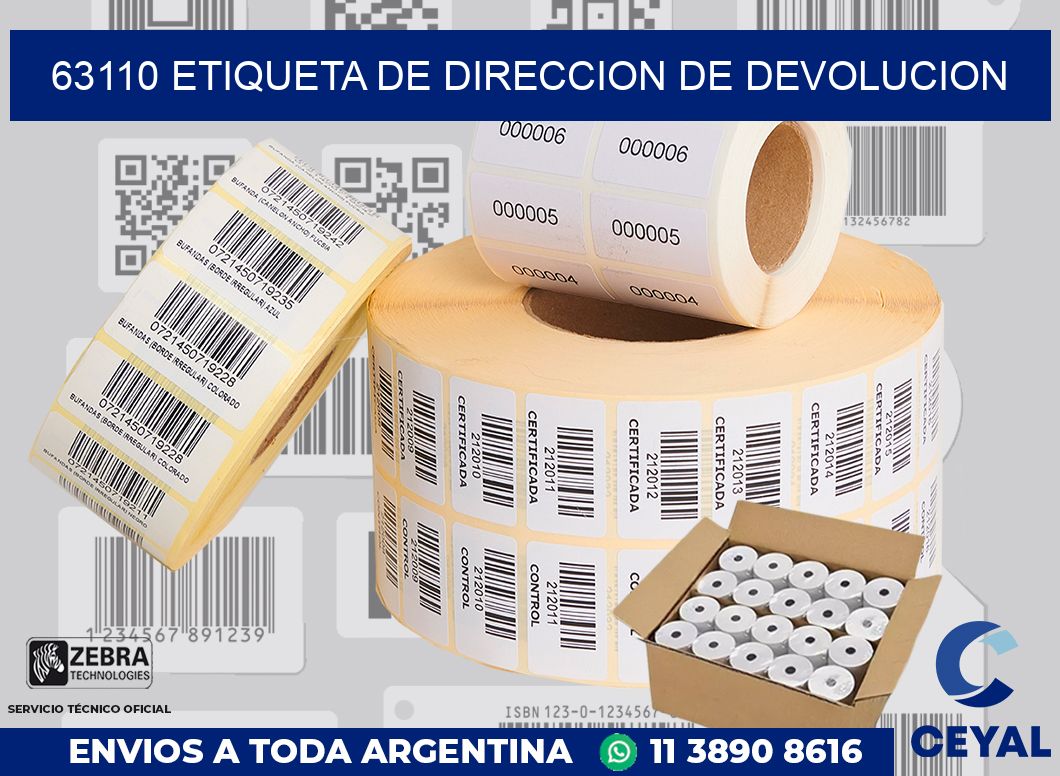 63110 Etiqueta de direccion de devolucion
