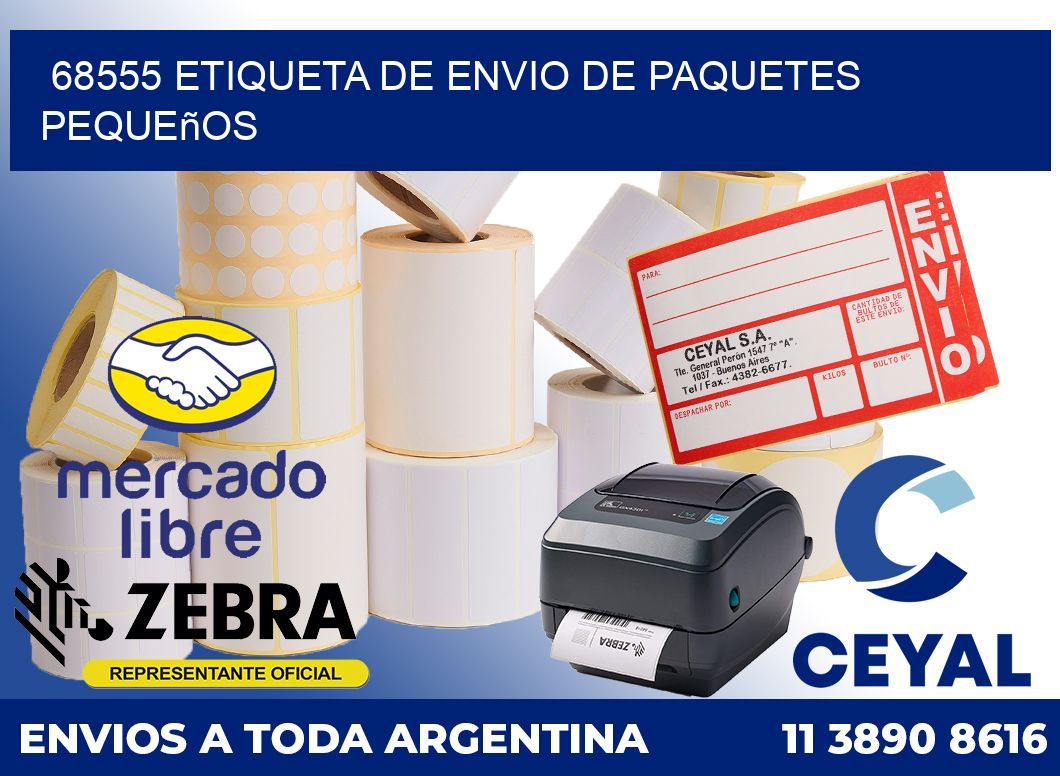 68555 Etiqueta de envio de paquetes pequeños