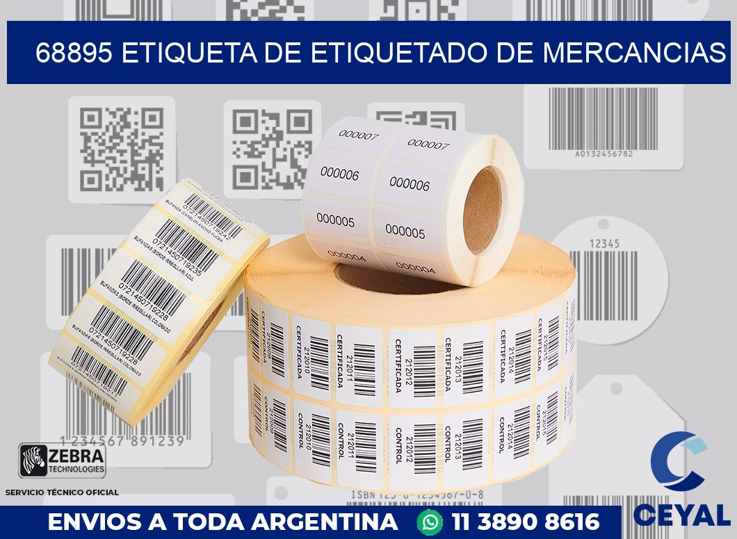 68895 Etiqueta de etiquetado de mercancias