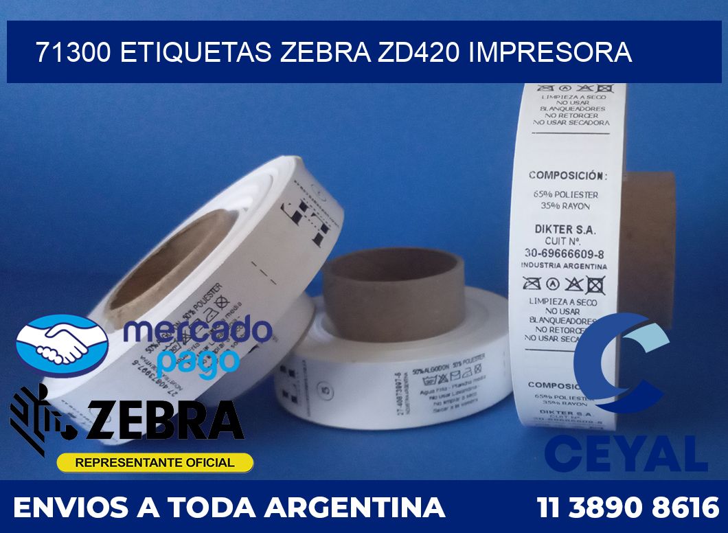 71300 etiquetas Zebra zd420 impresora