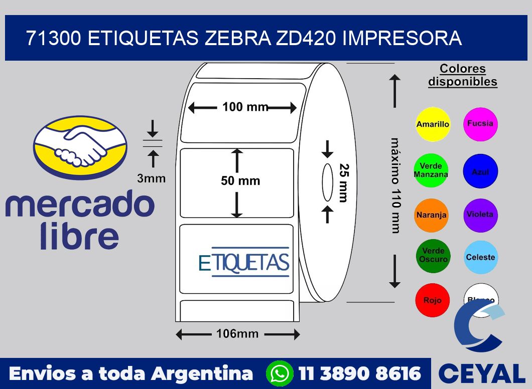 71300 etiquetas Zebra zd420 impresora