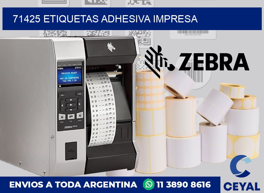71425 etiquetas adhesiva impresa