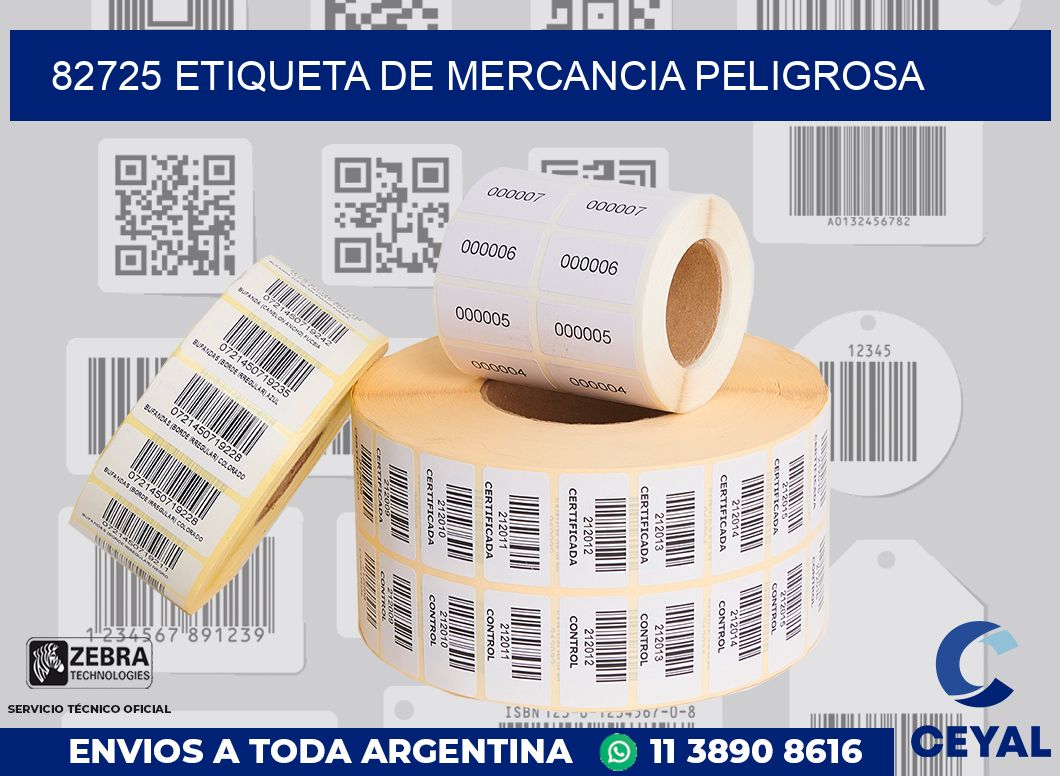 82725 Etiqueta de mercancia peligrosa