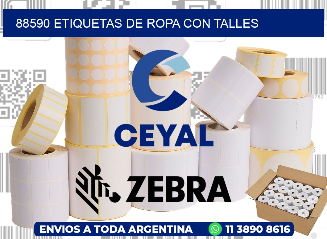 88590 Etiquetas de ropa con Talles