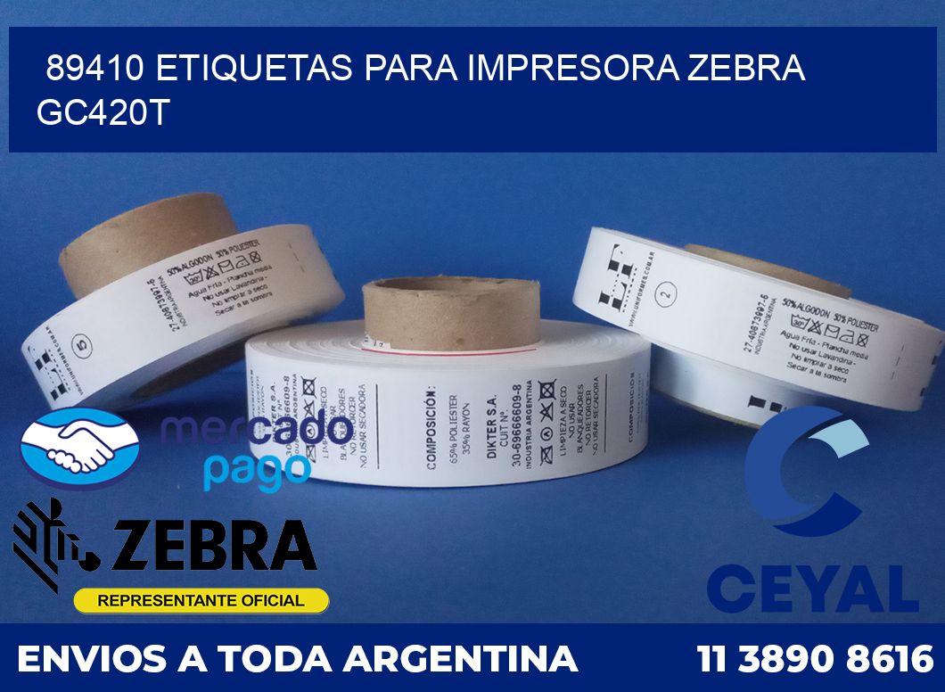 89410 etiquetas para impresora zebra GC420T