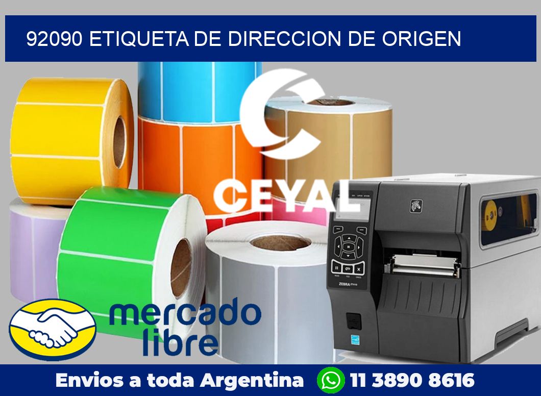 92090 Etiqueta de direccion de origen