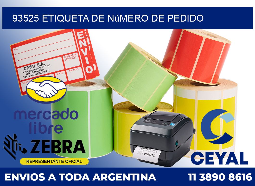 93525 Etiqueta de número de pedido