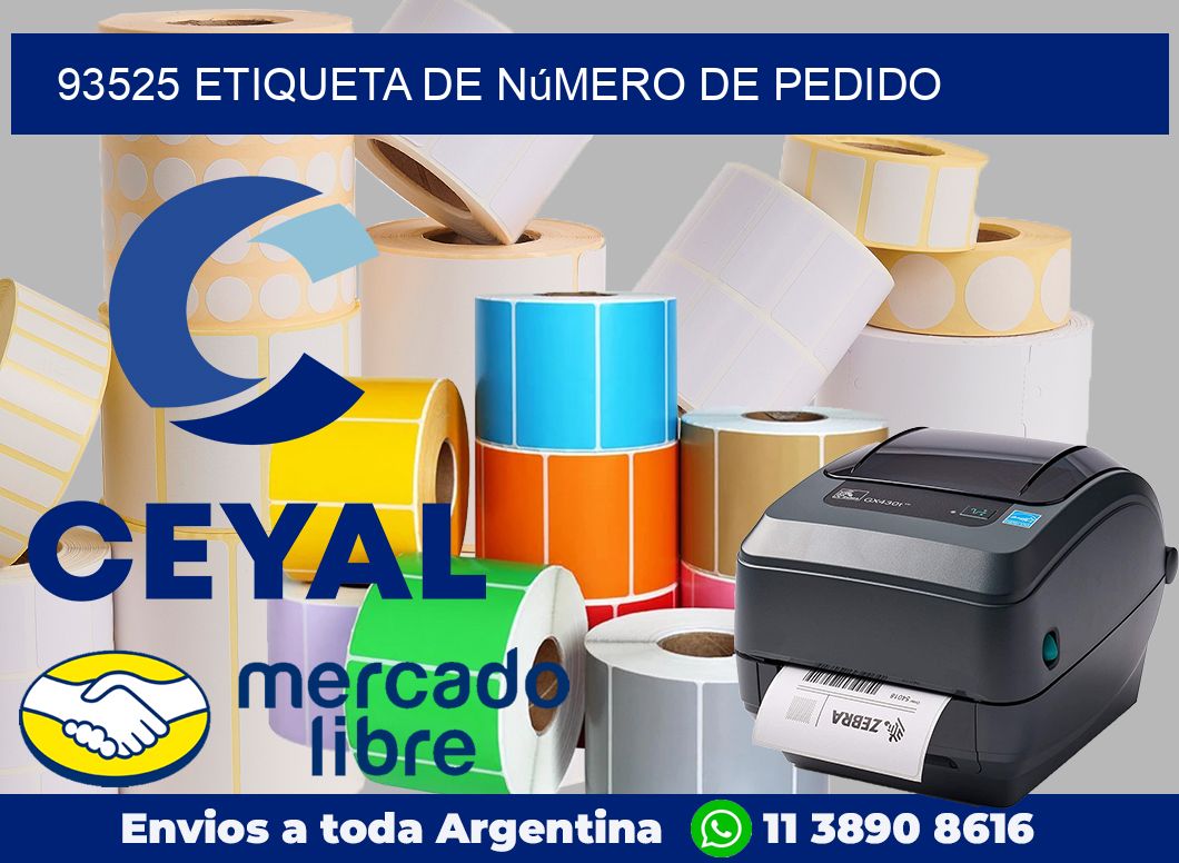 93525 Etiqueta de número de pedido