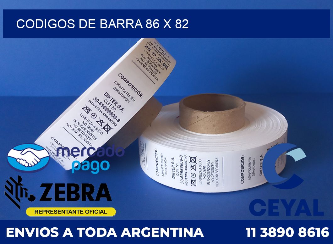 Codigos de barra 86 x 82