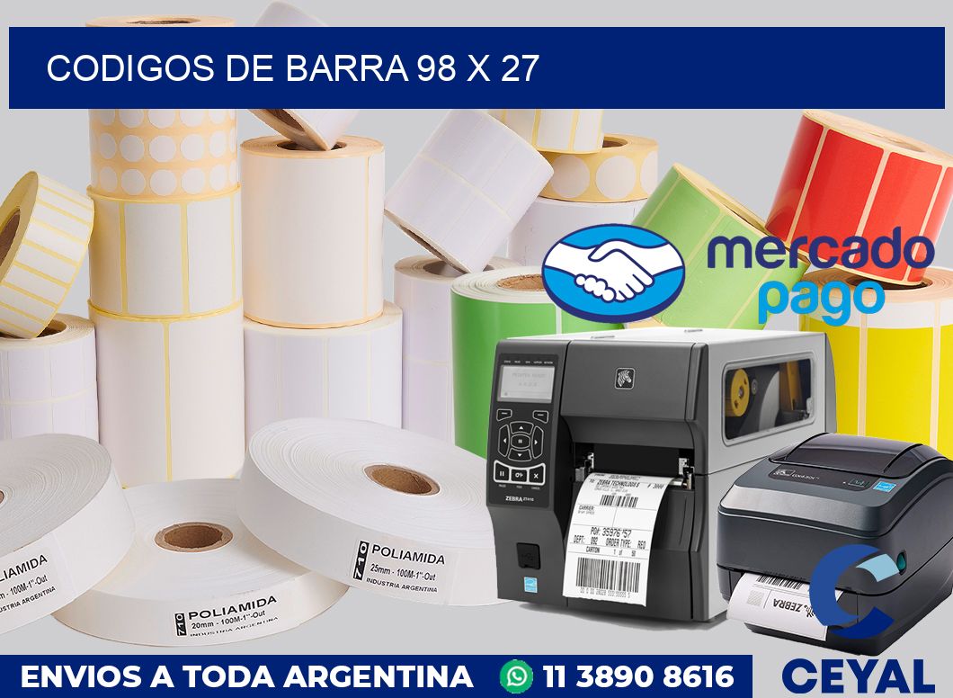 Codigos de barra 98 x 27