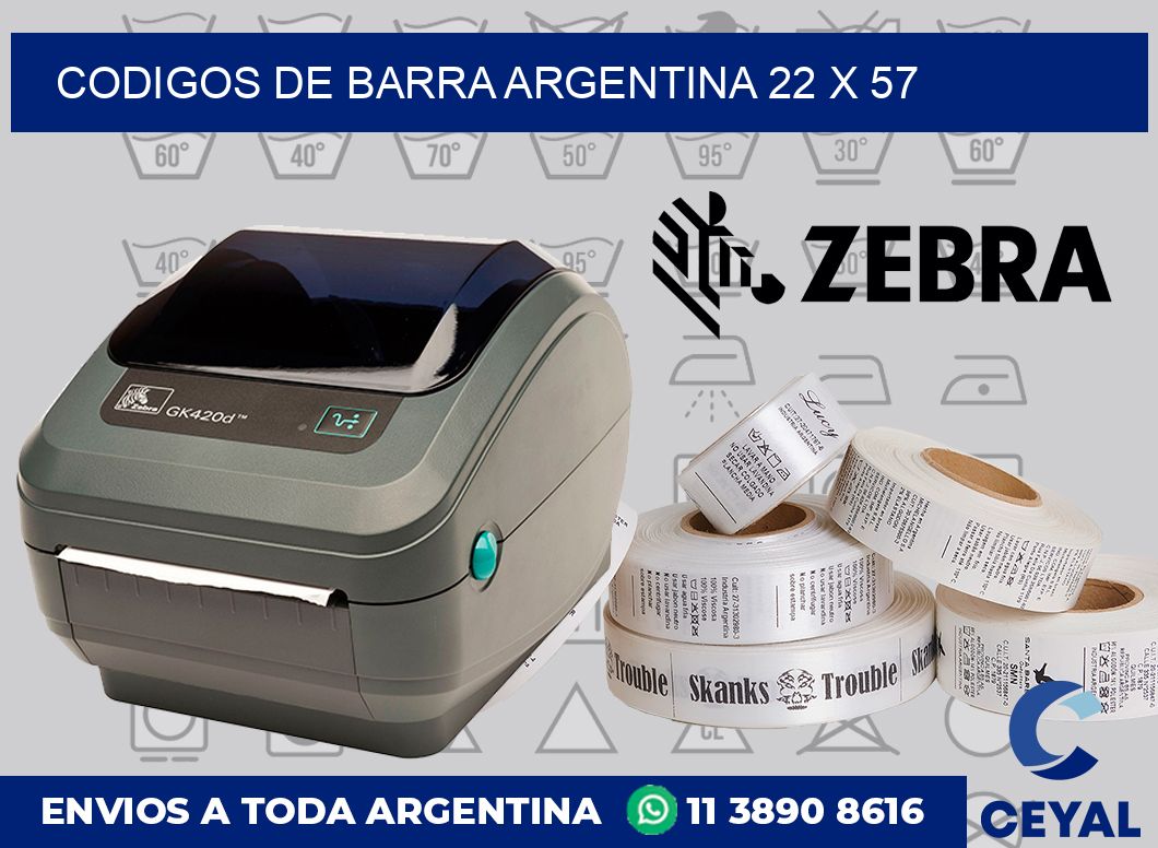 Codigos de barra Argentina 22 x 57