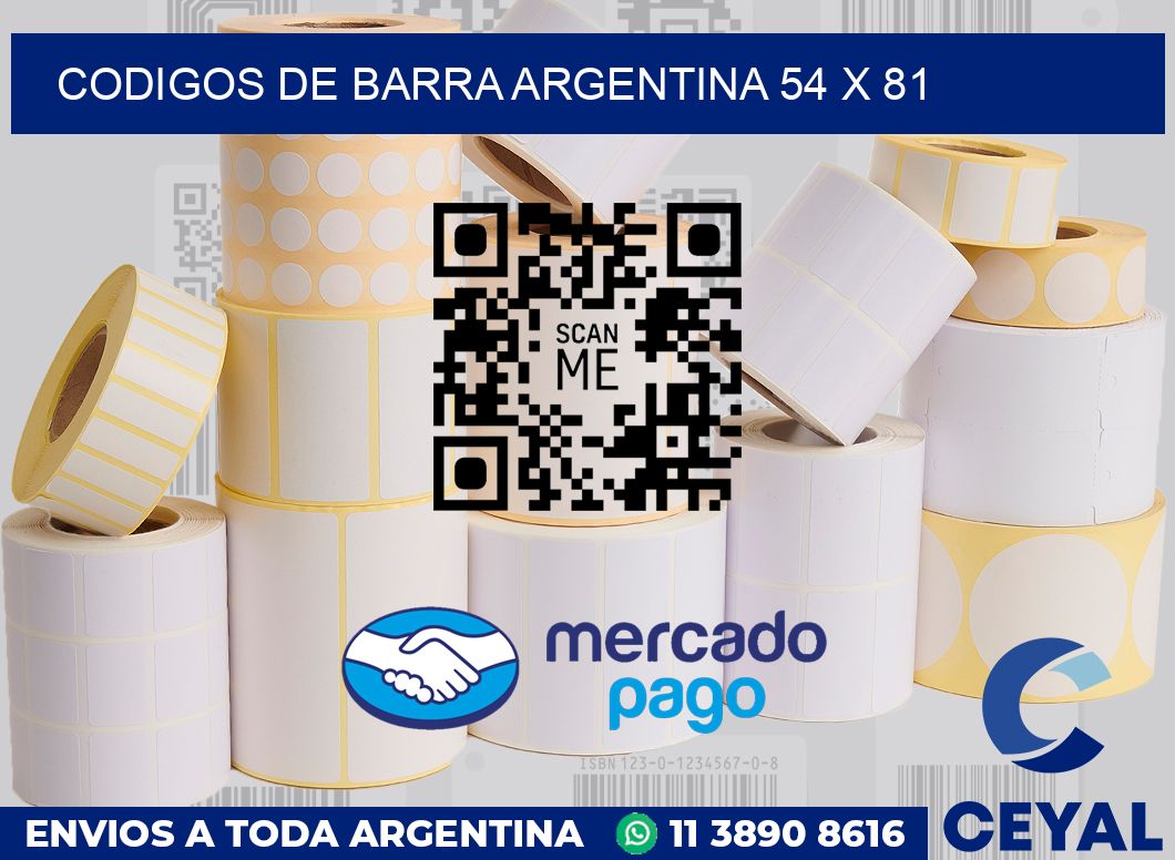 Codigos de barra Argentina 54 x 81