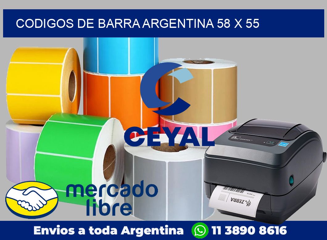 Codigos de barra Argentina 58 x 55