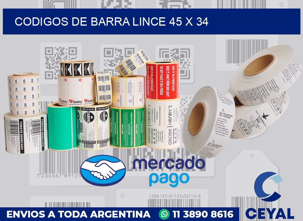 Codigos de barra Lince 45 x 34