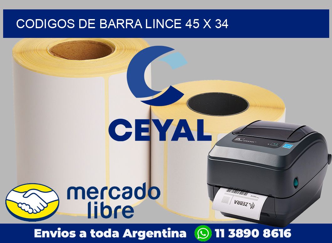 Codigos de barra Lince 45 x 34