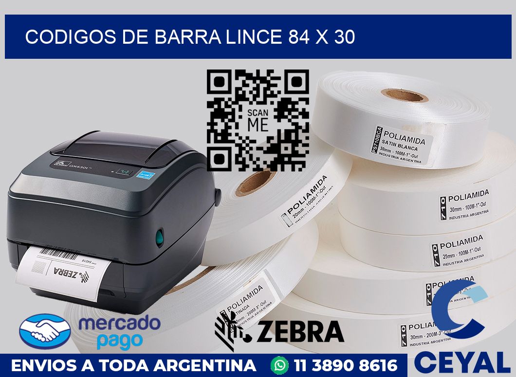 Codigos de barra Lince 84 x 30