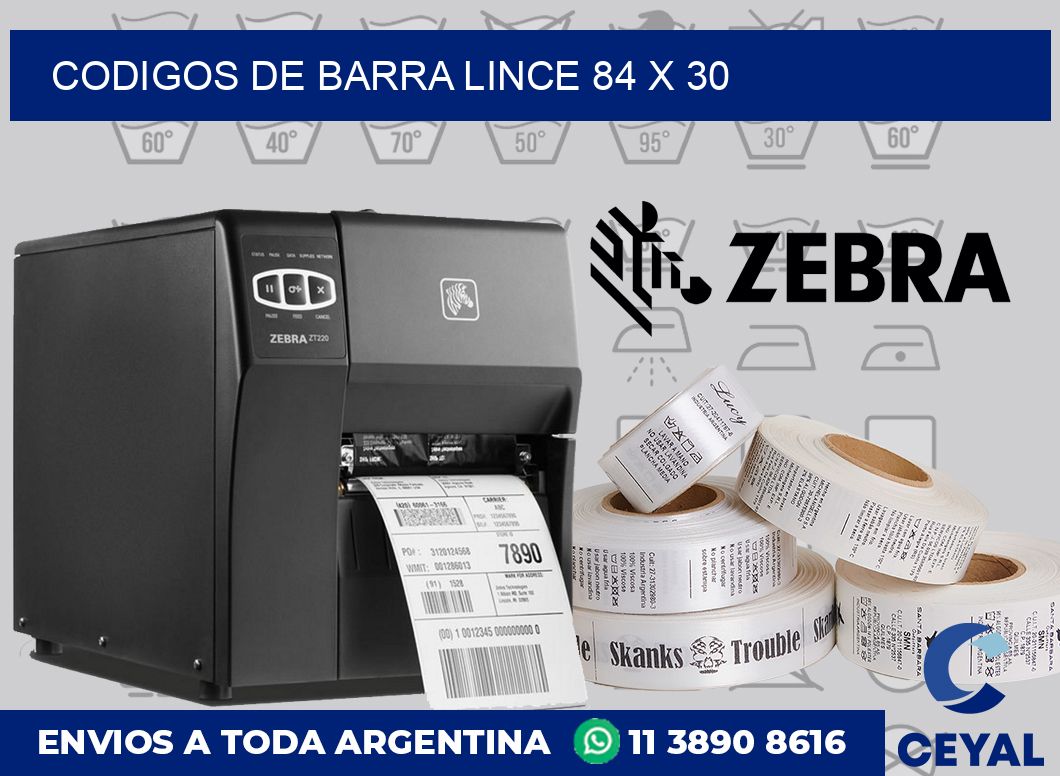 Codigos de barra Lince 84 x 30