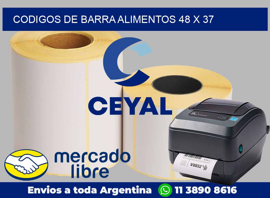 Codigos de barra alimentos 48 x 37