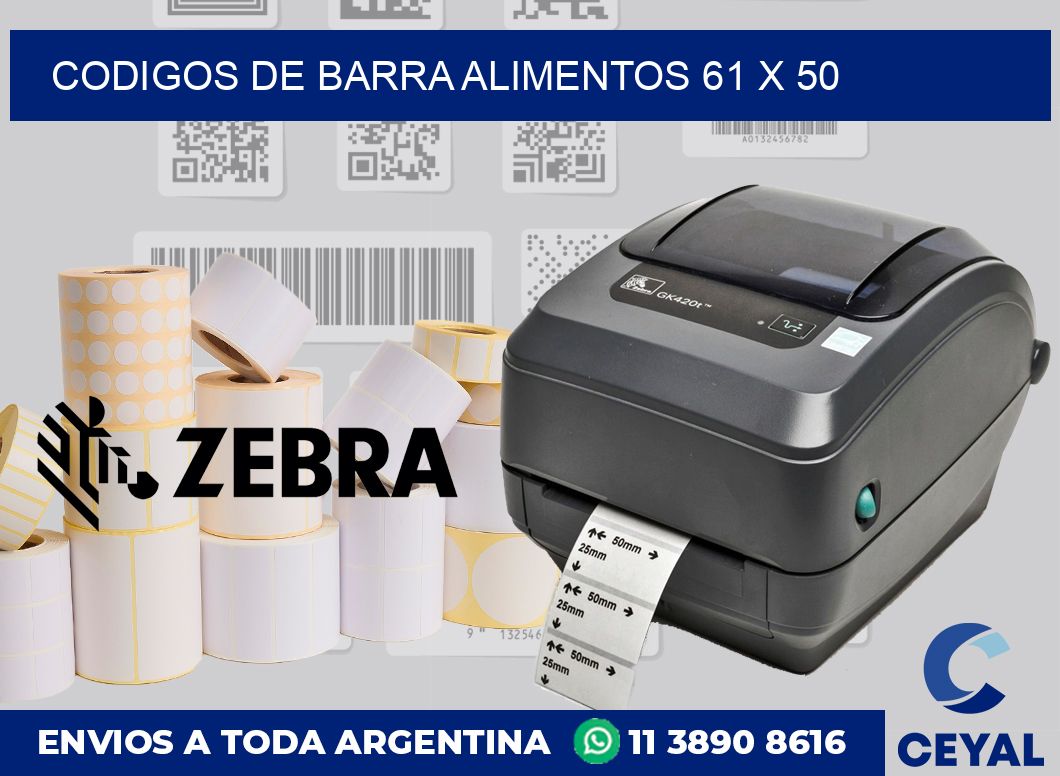 Codigos de barra alimentos 61 x 50