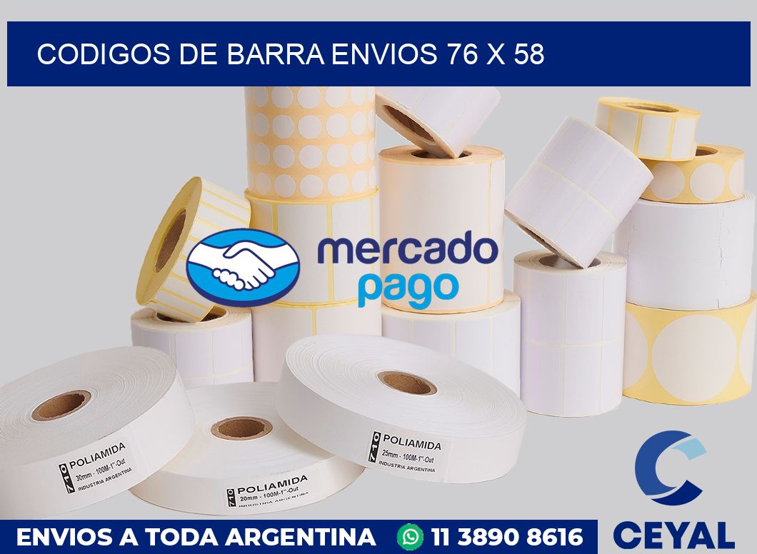 Codigos de barra envios 76 x 58