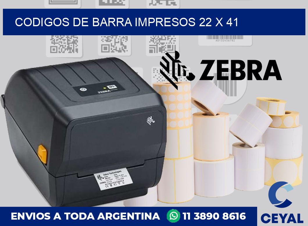 Codigos de barra impresos 22 x 41