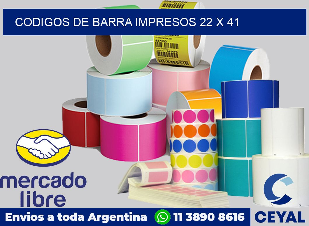 Codigos de barra impresos 22 x 41