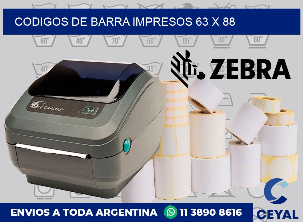 Codigos de barra impresos 63 x 88