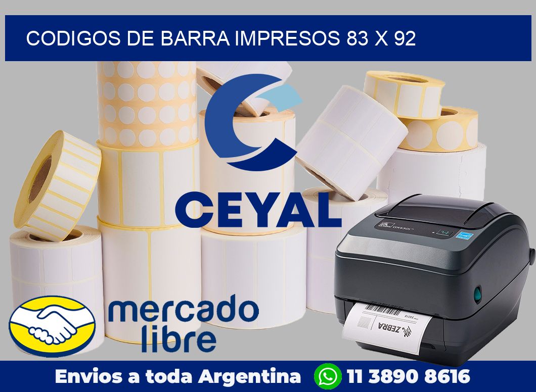 Codigos de barra impresos 83 x 92