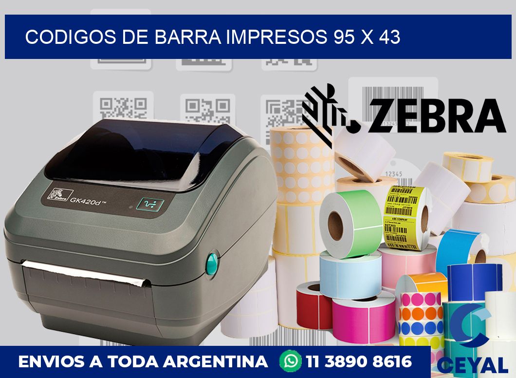 Codigos de barra impresos 95 x 43