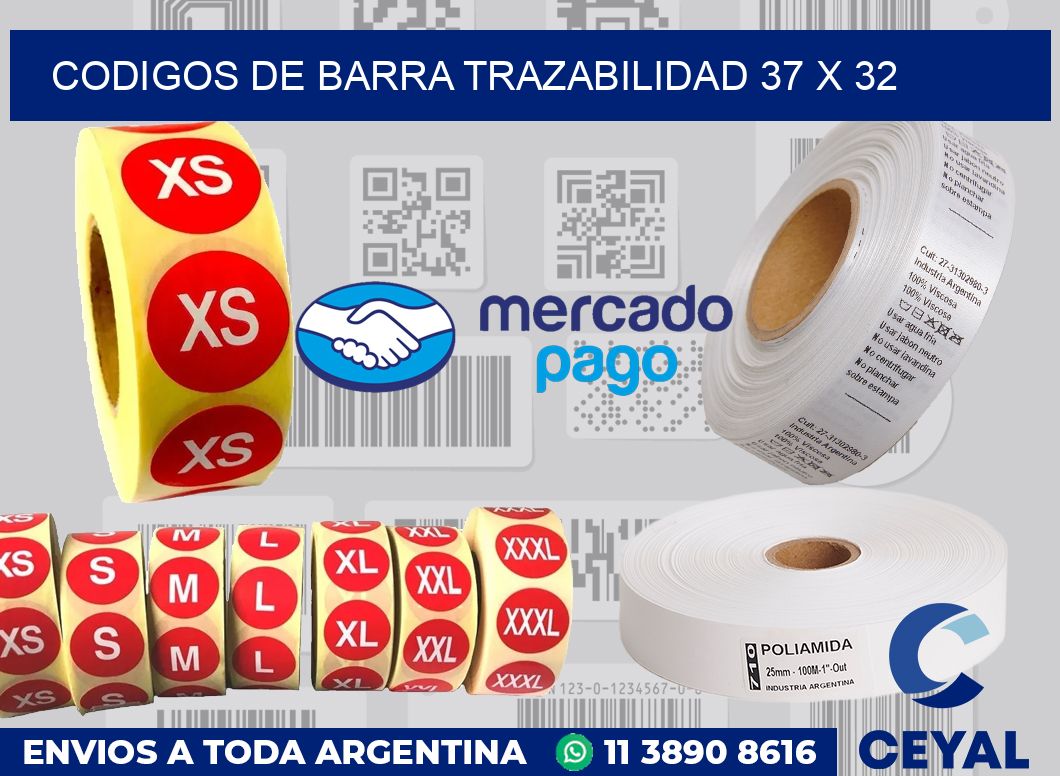 Codigos de barra trazabilidad 37 x 32