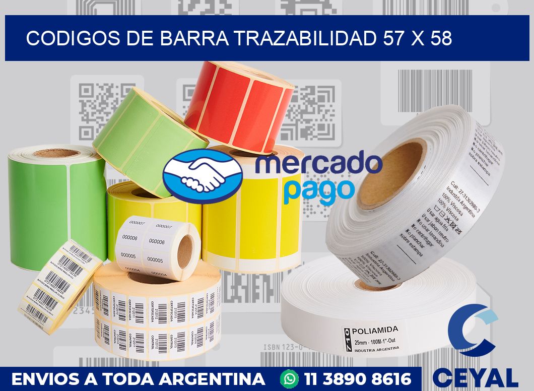 Codigos de barra trazabilidad 57 x 58