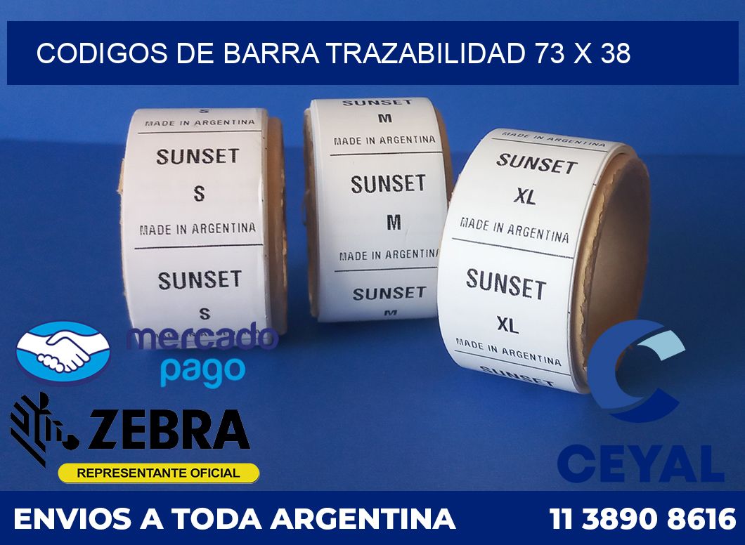 Codigos de barra trazabilidad 73 x 38