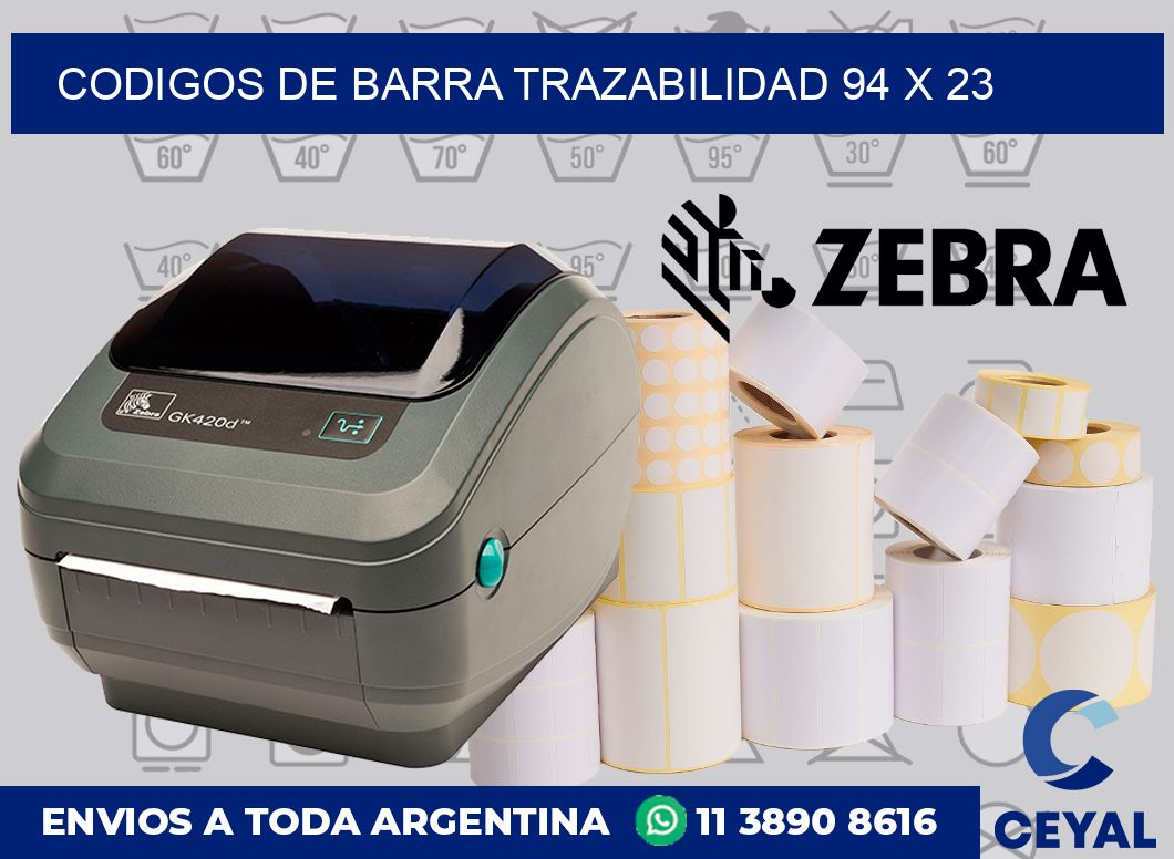 Codigos de barra trazabilidad 94 x 23