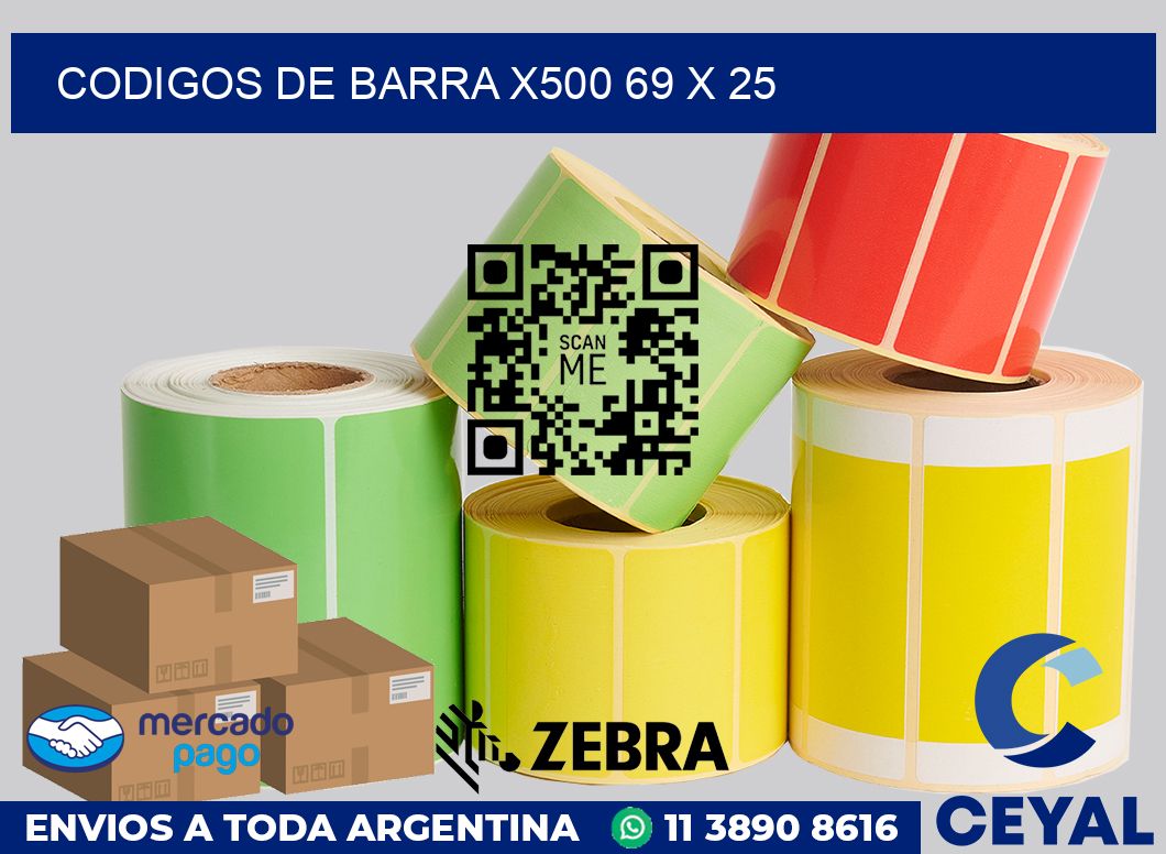 Codigos de barra x500 69 x 25