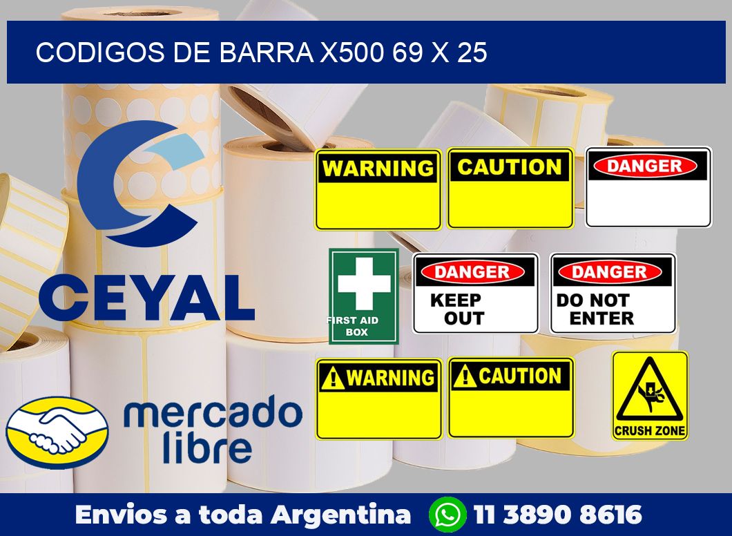 Codigos de barra x500 69 x 25