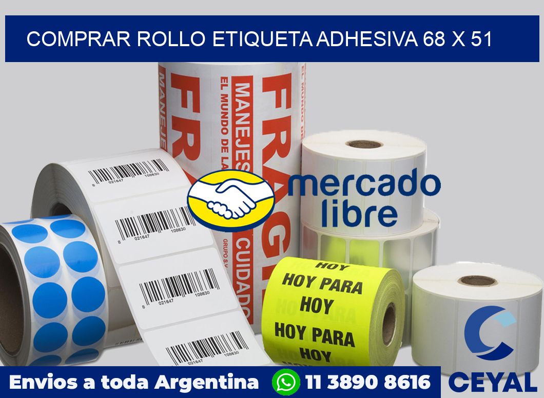 Comprar rollo etiqueta adhesiva 68 x 51