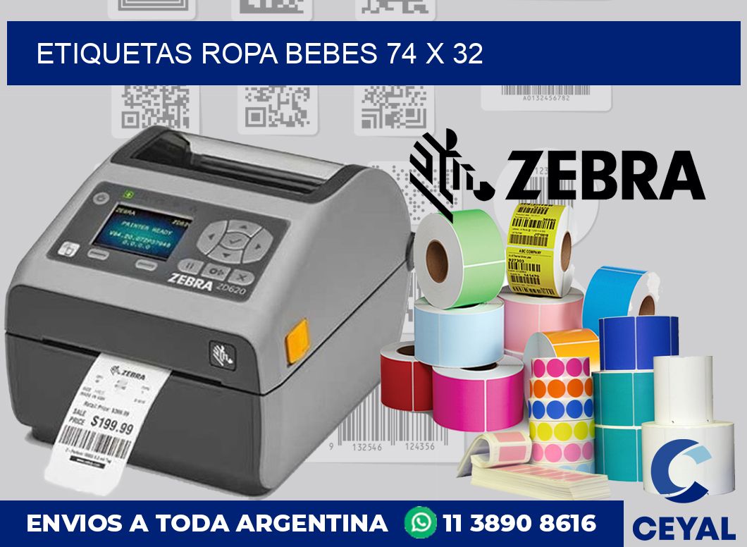 Etiquetas ropa bebes 74 x 32