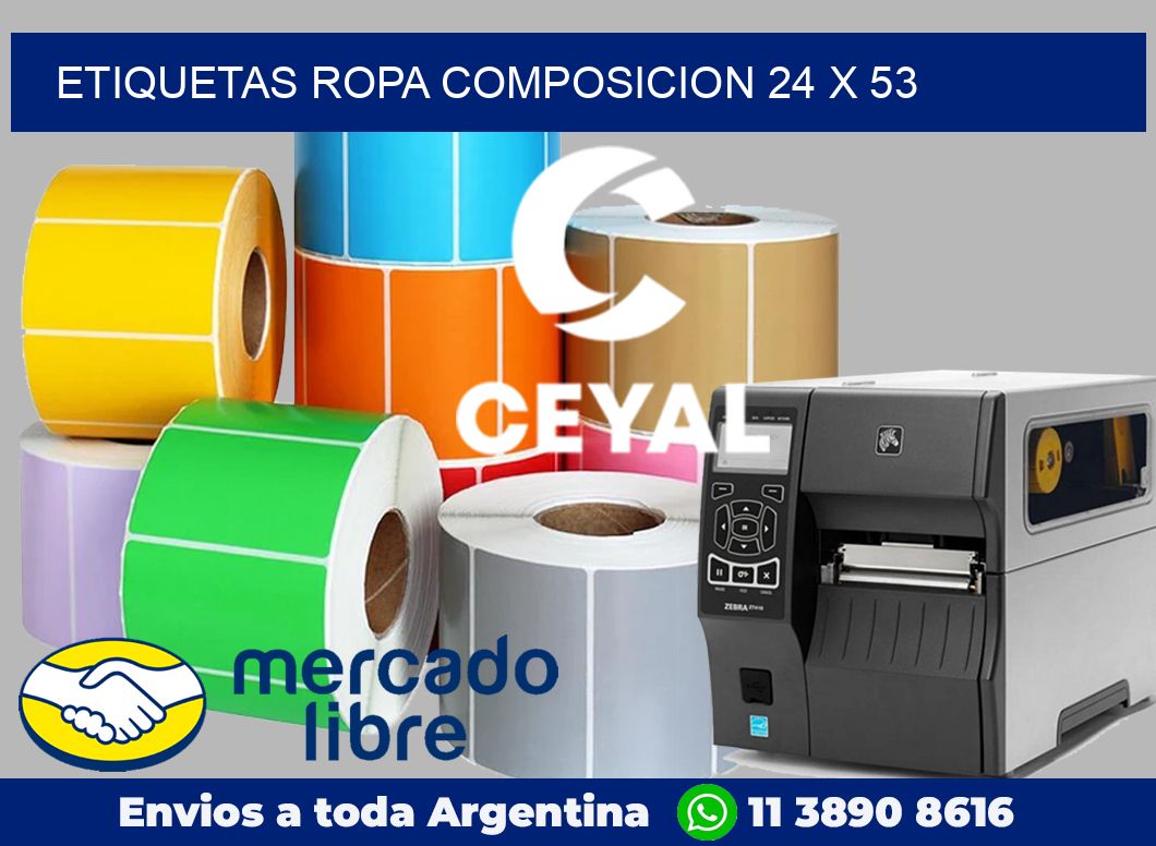 Etiquetas ropa composicion 24 x 53