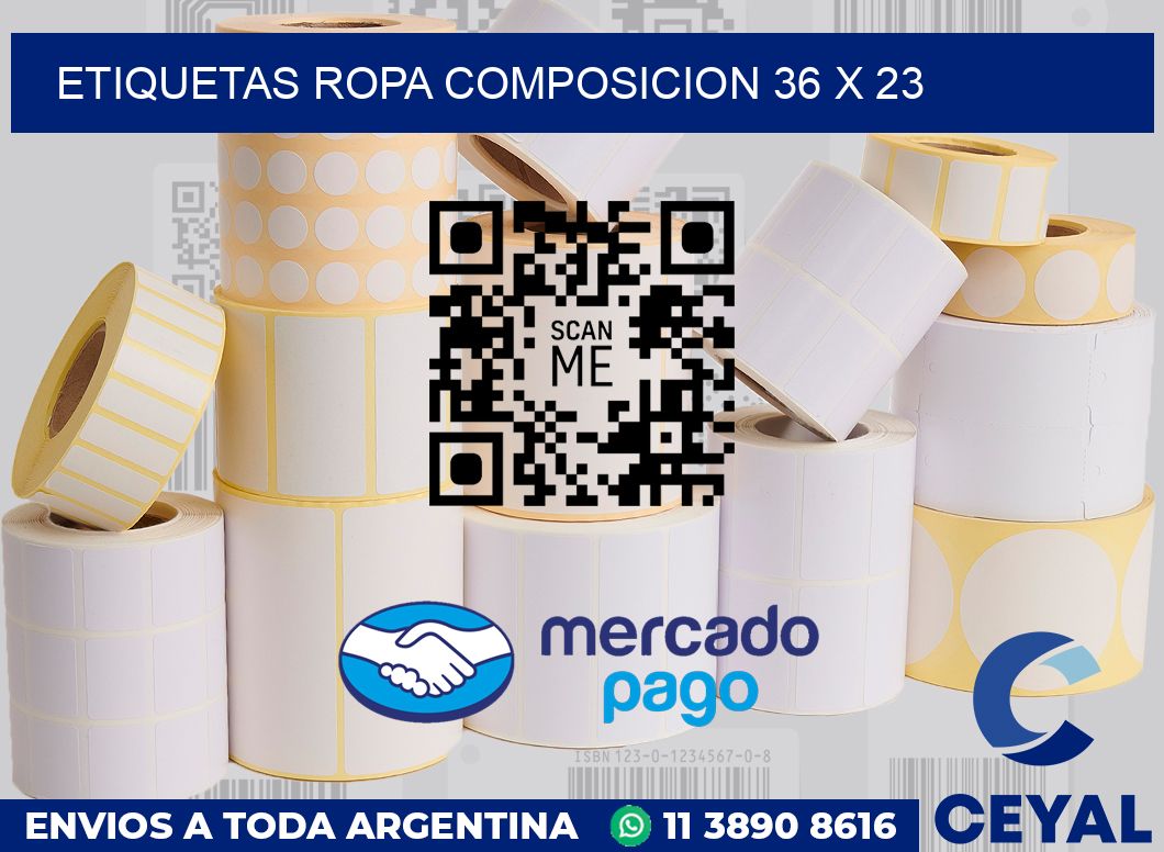 Etiquetas ropa composicion 36 x 23