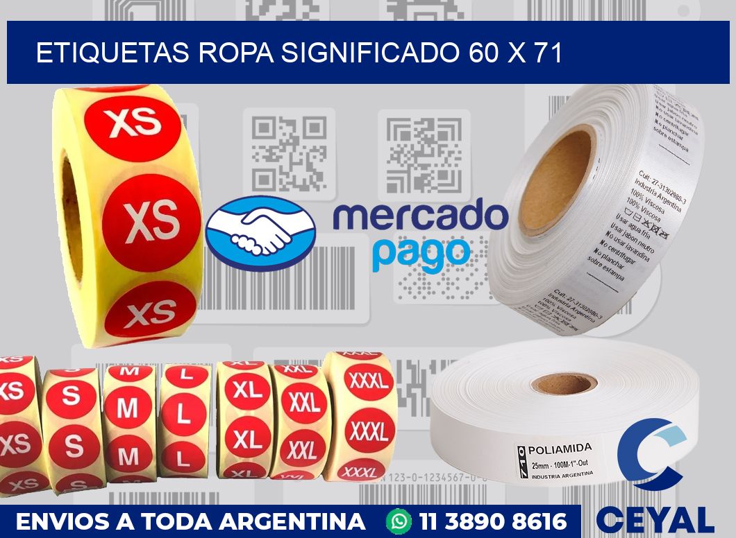 Etiquetas ropa significado 60 x 71