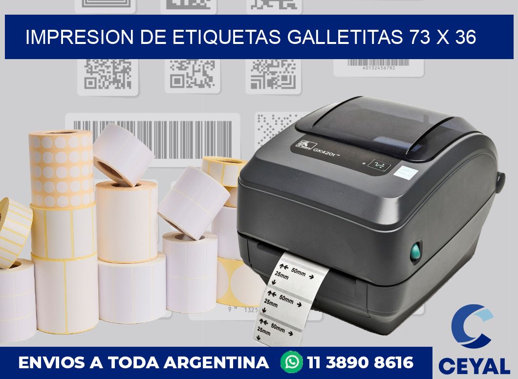 Impresion de etiquetas galletitas 73 x 36