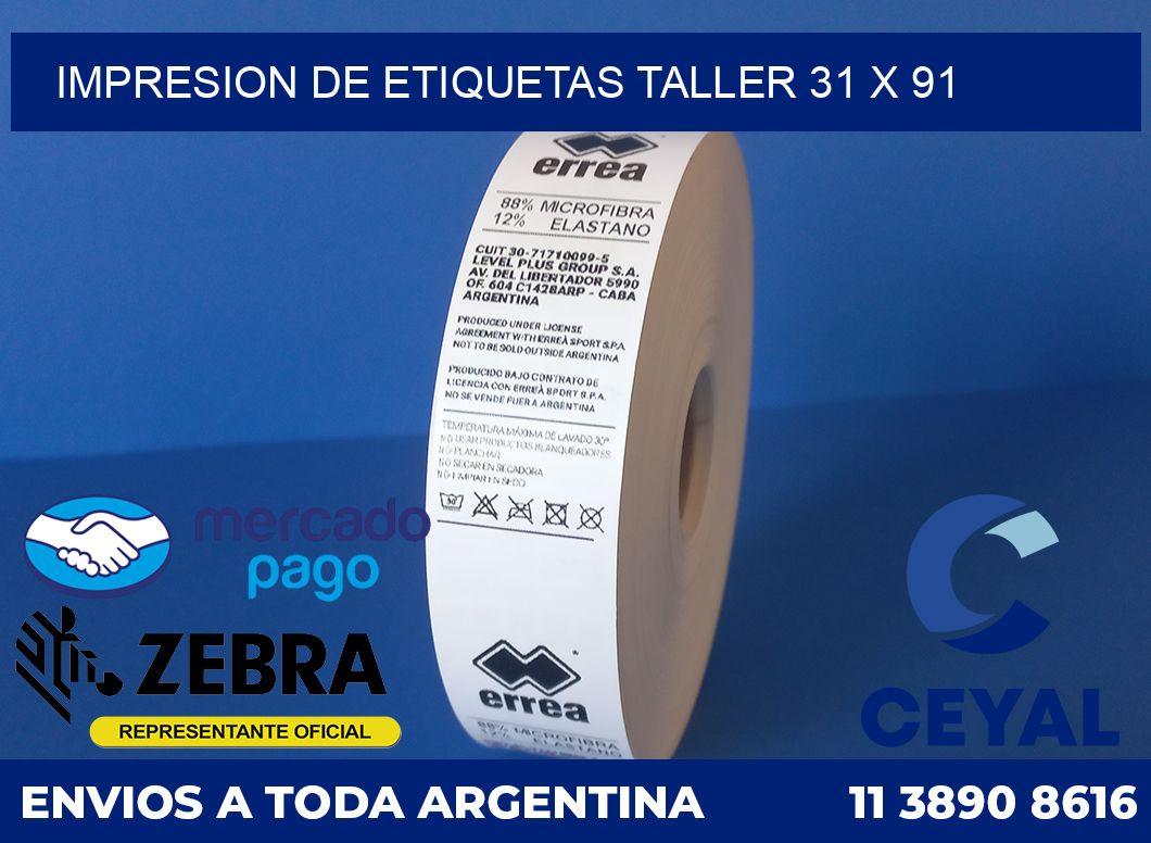 Impresion de etiquetas taller 31 x 91