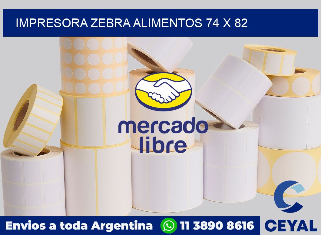 Impresora Zebra alimentos 74 x 82